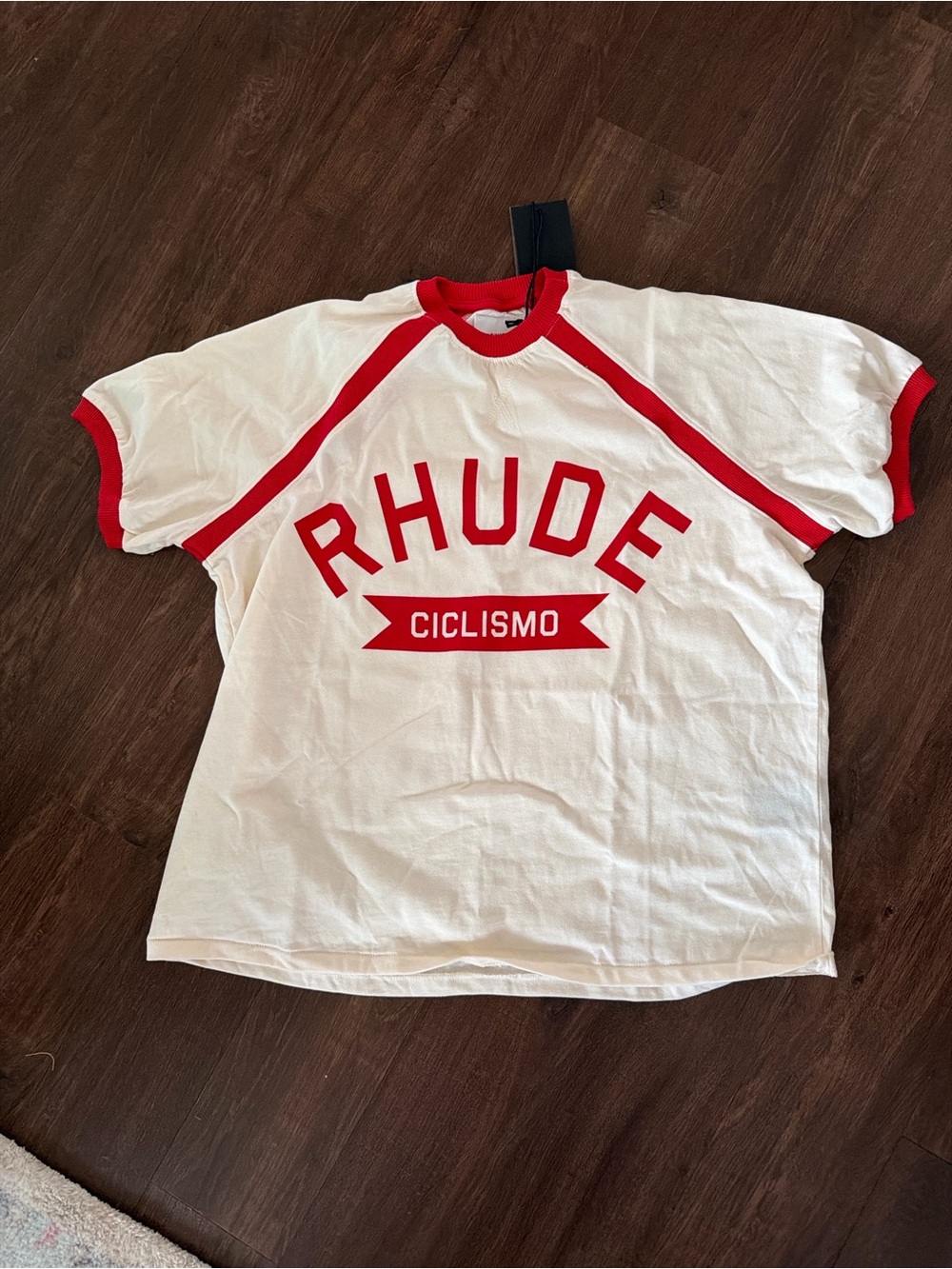 Rhude White and Red Ciclismo Graphic Tee